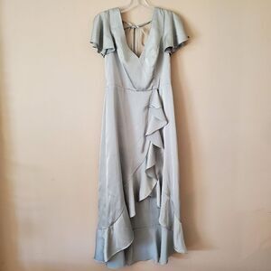 Dusty Sage Azazie Bridesmaid Maxi Dress Size Small